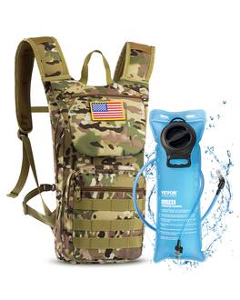 VEVOR - Hydration Backpack, Water Backpack with 3L TPU Water Bladder, Tactical Molle Hiking Hydration Pack with Storage - Camouflage