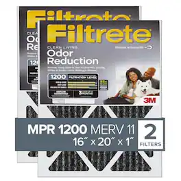 3M - Filtrete 16x20x1 Air Filter, MPR 1200, MERV 11, Allergen Defense Odor Reduction 3-Month Pleated 1-Inch Air Filters, Pack