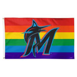 WinCraft - Miami Marlins 3' x 5' Single-Sided Deluxe Team Pride Flag - Multicolor