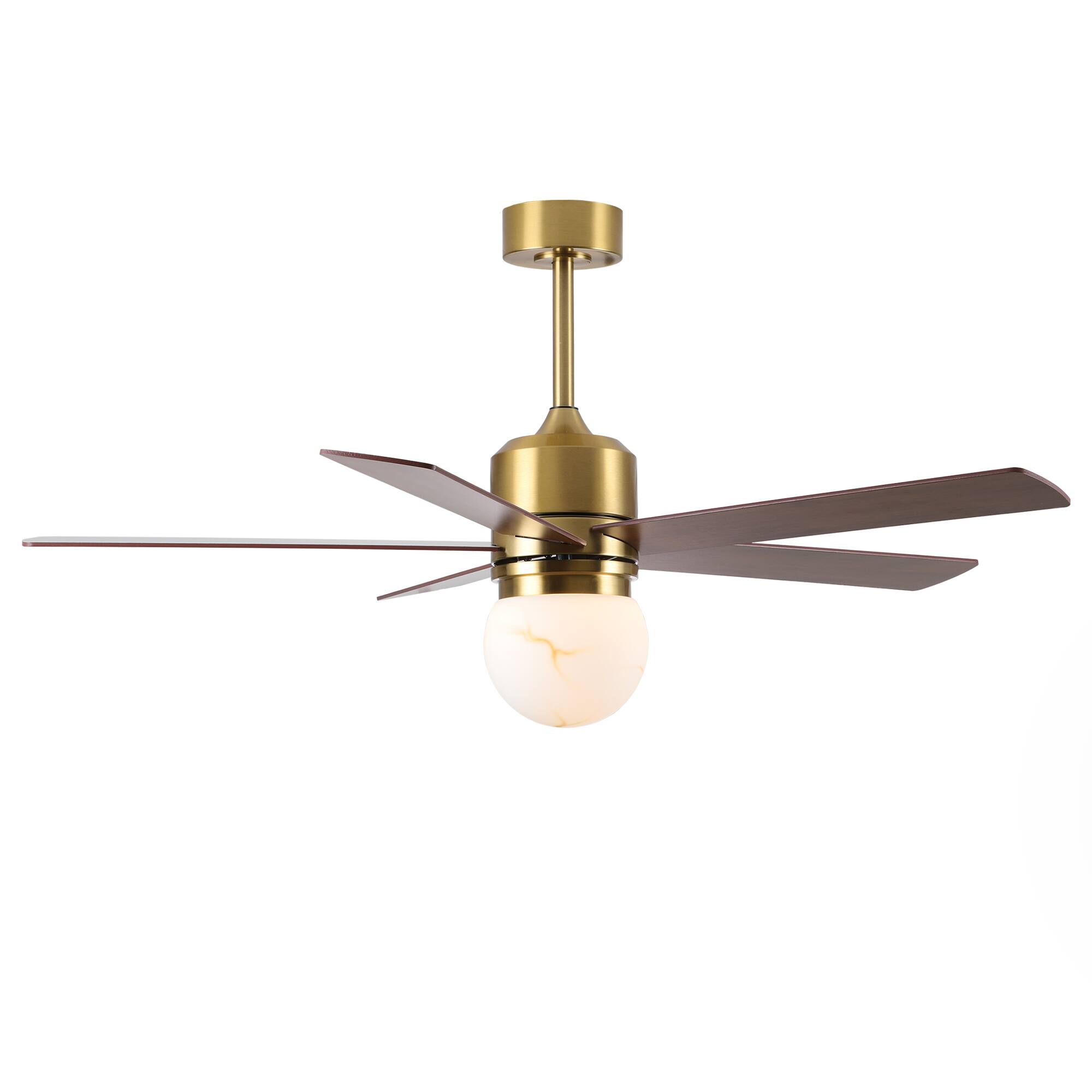 Alt View 4. Parrot Uncle - 52" Gold Ceiling Fan with 3CCT Dimmable LED Light and Remote - Gold.