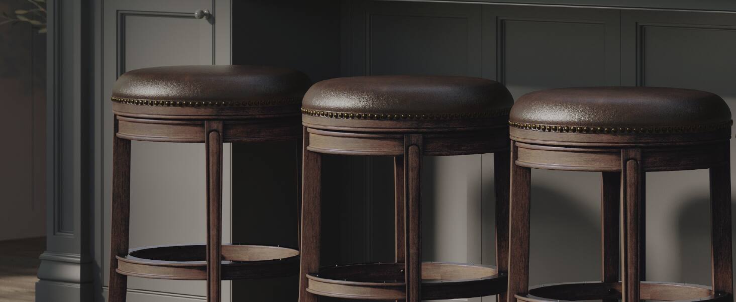 Alt View 1. Maven Lane - 30" Alexander Backless Bar Stool in Walnut Finish with  Vegan Leather - Walnut.