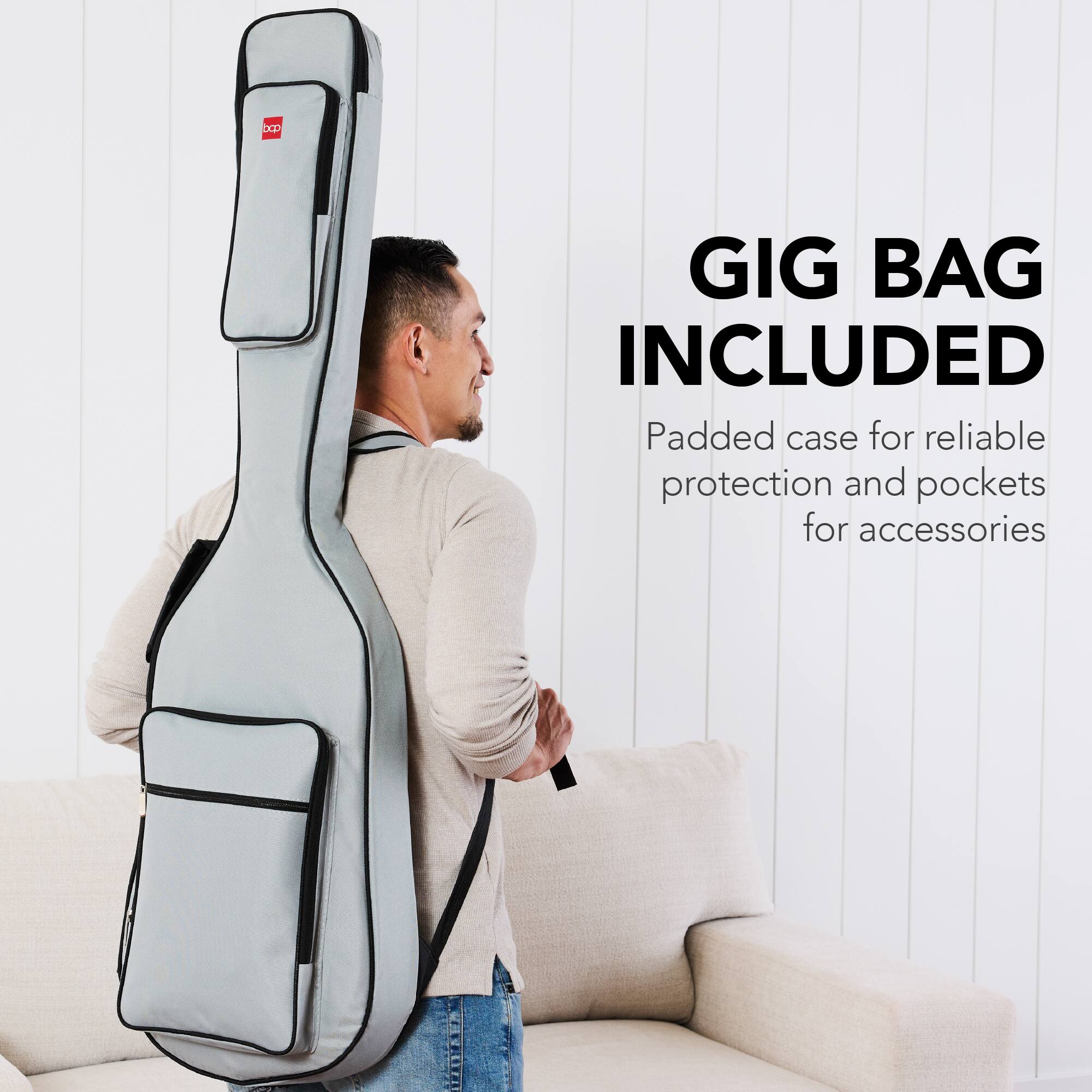 GIG BAG INCLUDED

Padded case for reliable protection and pockets for accessories
