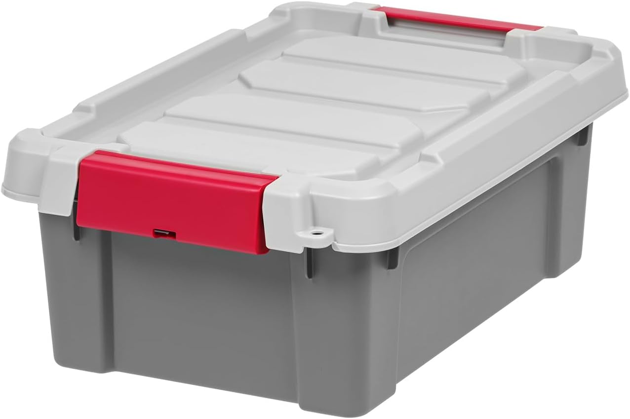 Alt View 3. IRIS USA - IRIS USA Lockable Storage Totes with Lids, Heavy-Duty Durable Stackable Containers, Large Garage Organizing Bins Moving.