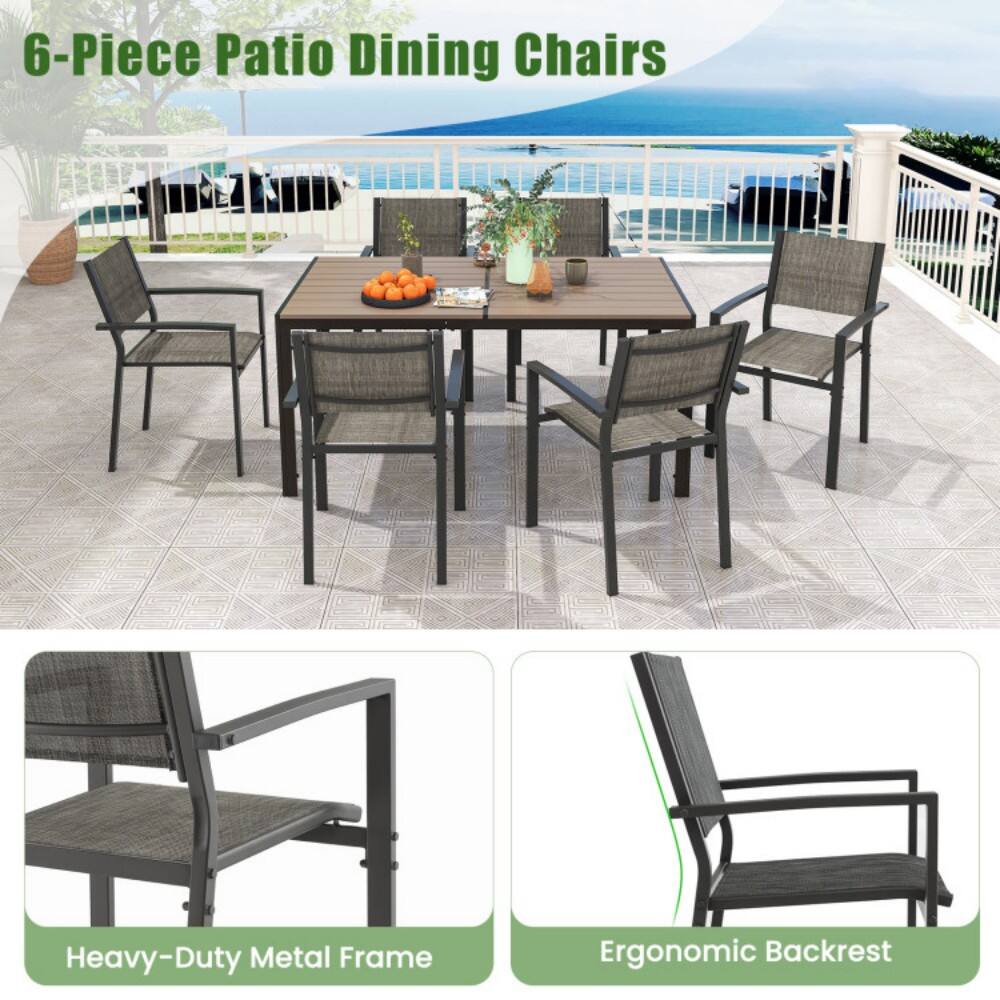 6-Piece Patio Dining Chairs

Heavy-Duty Metal Frame

Ergonomic Backrest