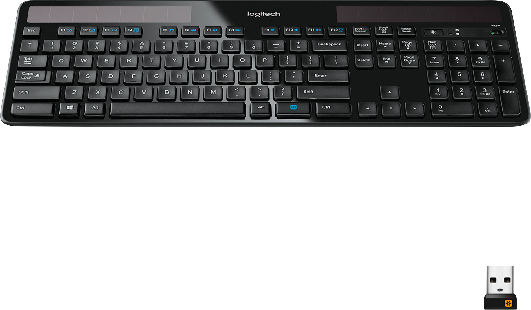 madlavning etisk Alternativ Logitech K750 Solar Full-size Wireless Scissor Keyboard Black 920-002912 -  Best Buy