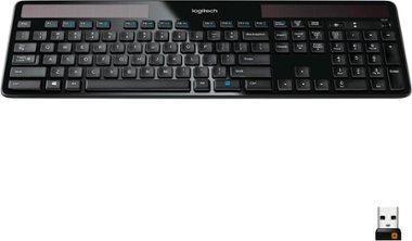 Logitech - K750 Solar Full-size Wireless Scissor Keyboard - Black - Front_Zoom