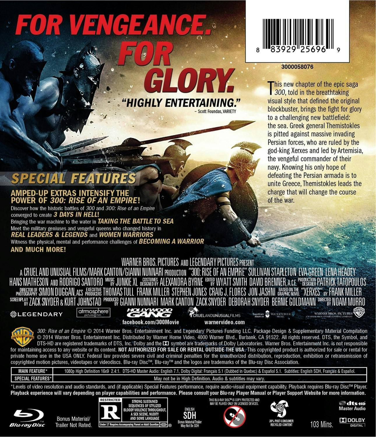 Back. 300: Rise of an Empire [Blu-ray].