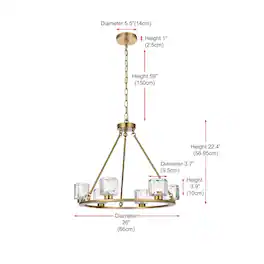 Elegant Lighting - Cadence 26 Inch Chandelier In Satin Gold - Satin Gold And Clear