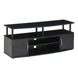 FurniFact - Contemporary Large Entertainment Center for Up to 50-In TV with Storage - Black