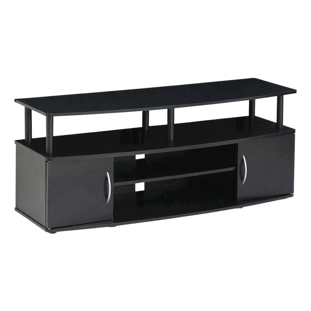 Front. FurniFact - Contemporary Large Entertainment Center for Up to 50-In TV with Storage - Black.