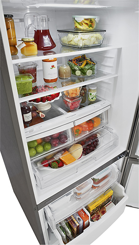 Best Buy: LG 23.8 Cu. Ft. Bottom-Freezer Refrigerator Stainless Steel ...