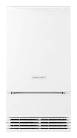 Front. KitchenAid - 18" 51-Lb. Built-In Icemaker - White.