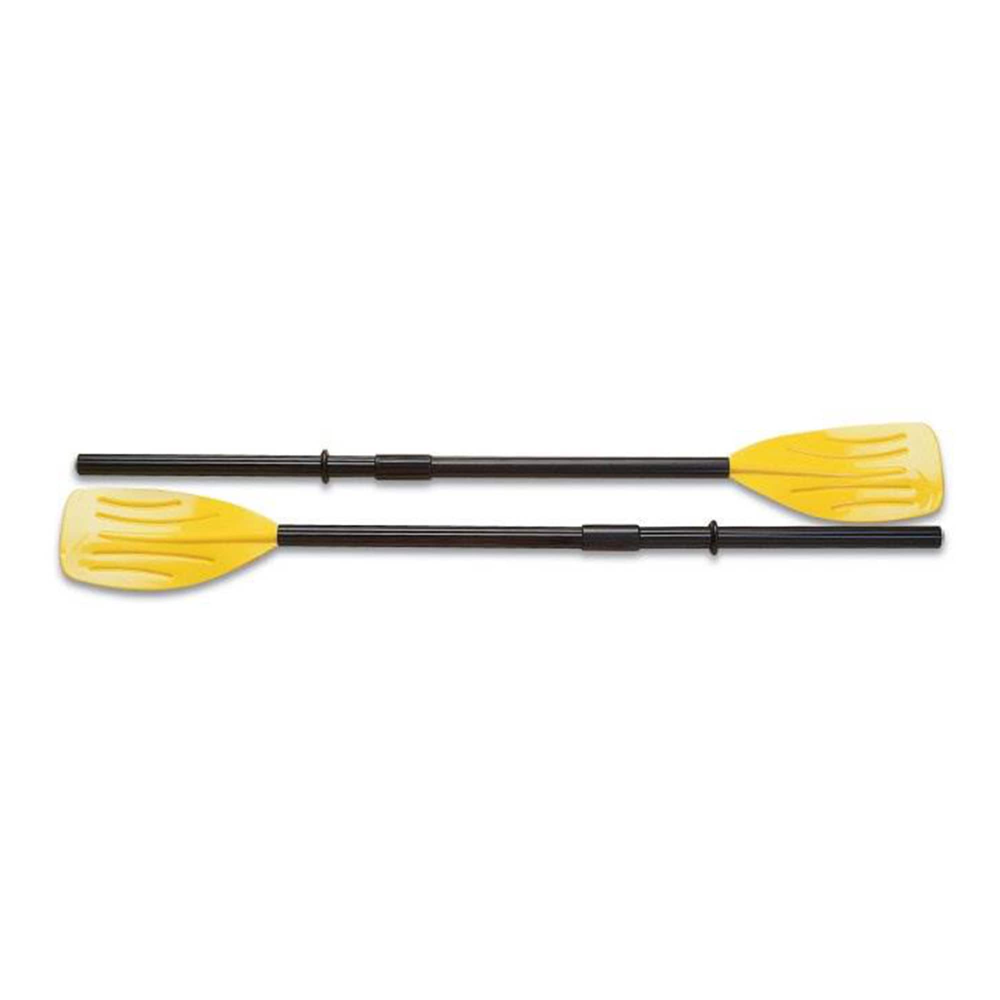 Intex - Set of 48" Paddles Plastic Ribbed French Oars for Inflatable Boat (Pair) - Black and yellow