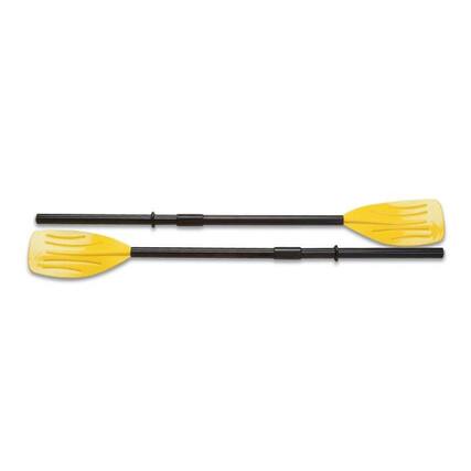 Front. Intex - Intex Set of 48" Paddles Plastic Ribbed French Oars for Inflatable Boat (Pair) - Black and yellow.