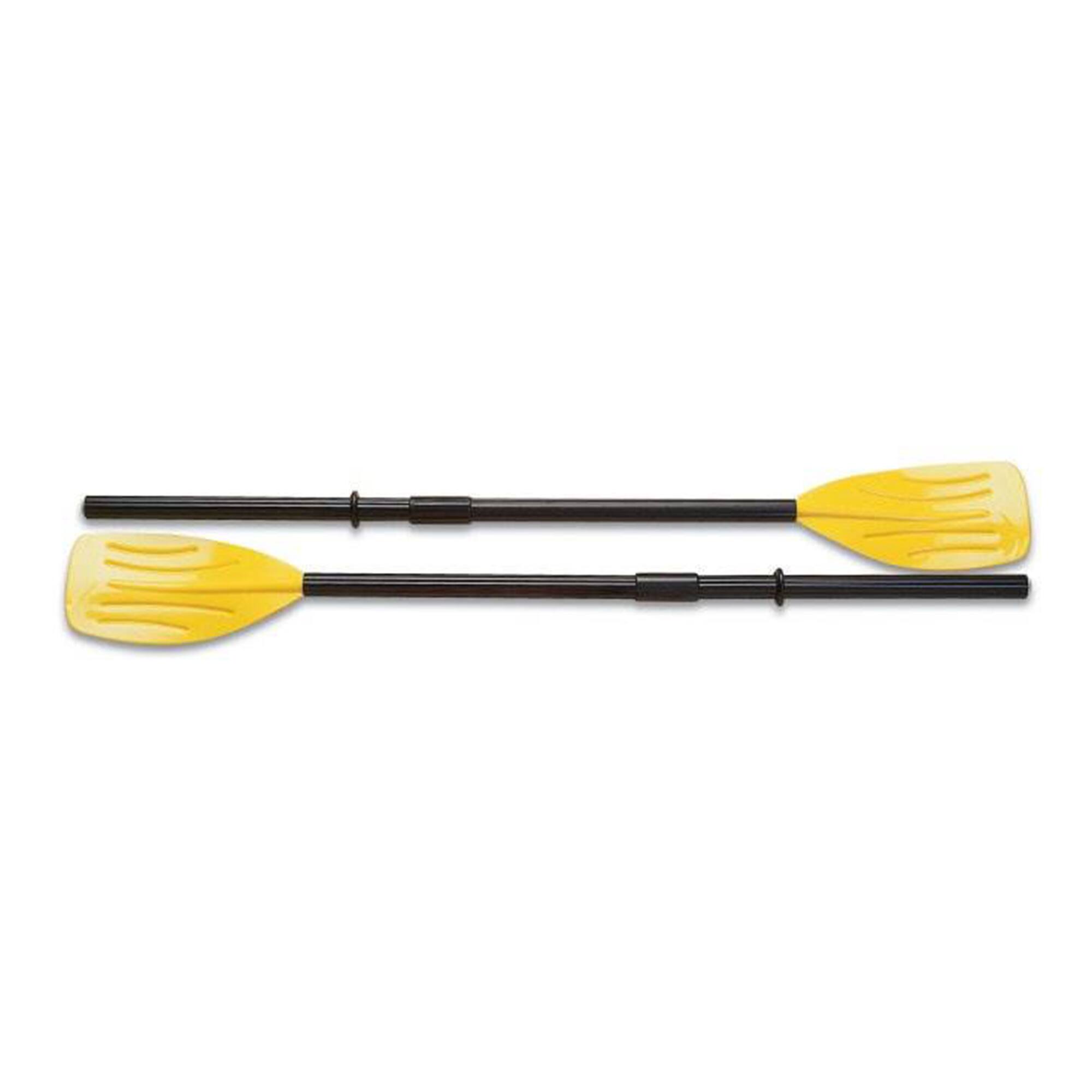 Front. Intex - Intex Set of 48" Paddles Plastic Ribbed French Oars for Inflatable Boat (Pair) - Black and yellow.