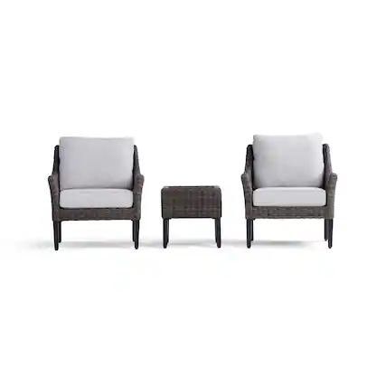 Front. Yardbird® - Harriet Conversation Set with Fixed Chairs - Silver.