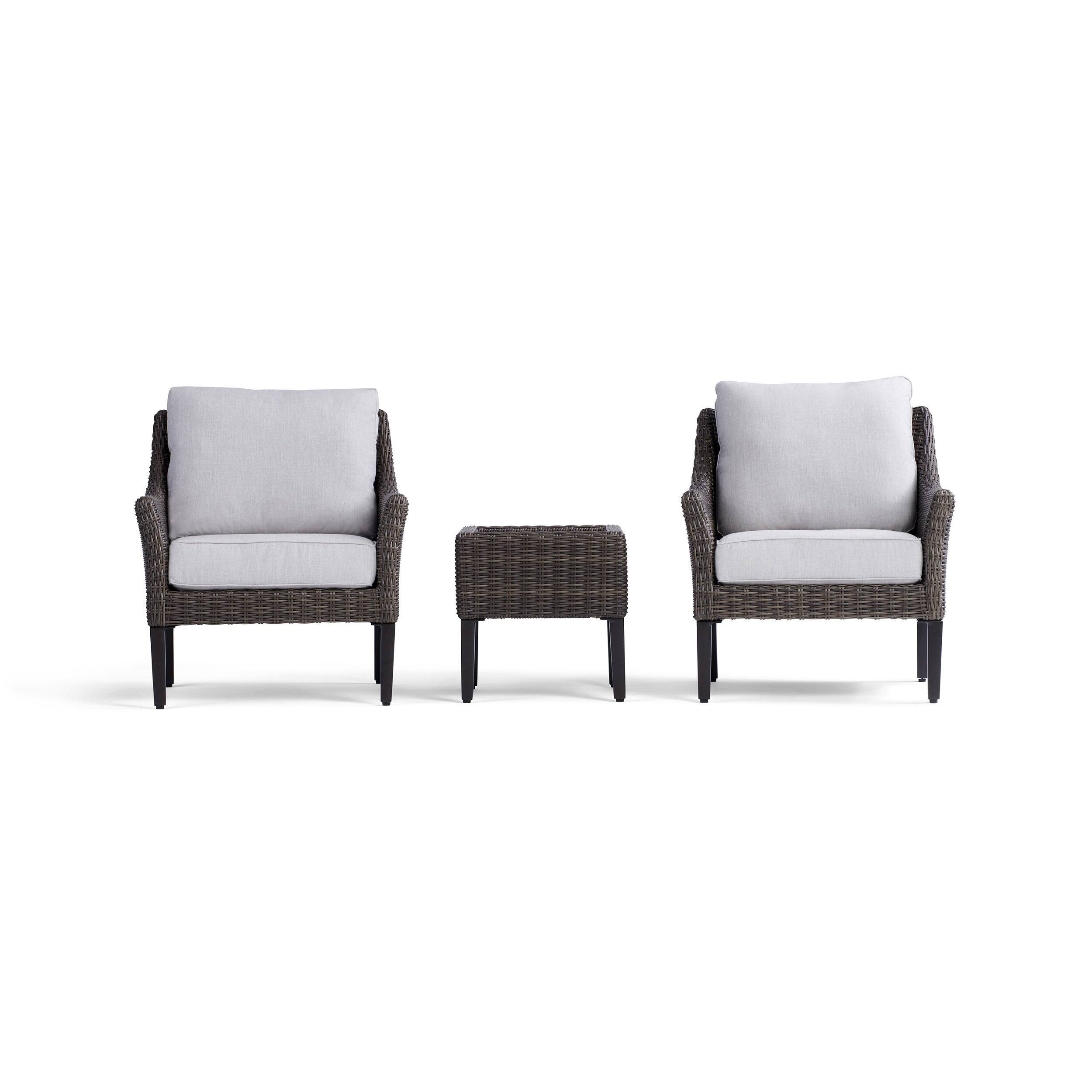 Front. Yardbird® - Harriet Conversation Set with Fixed Chairs - Silver.