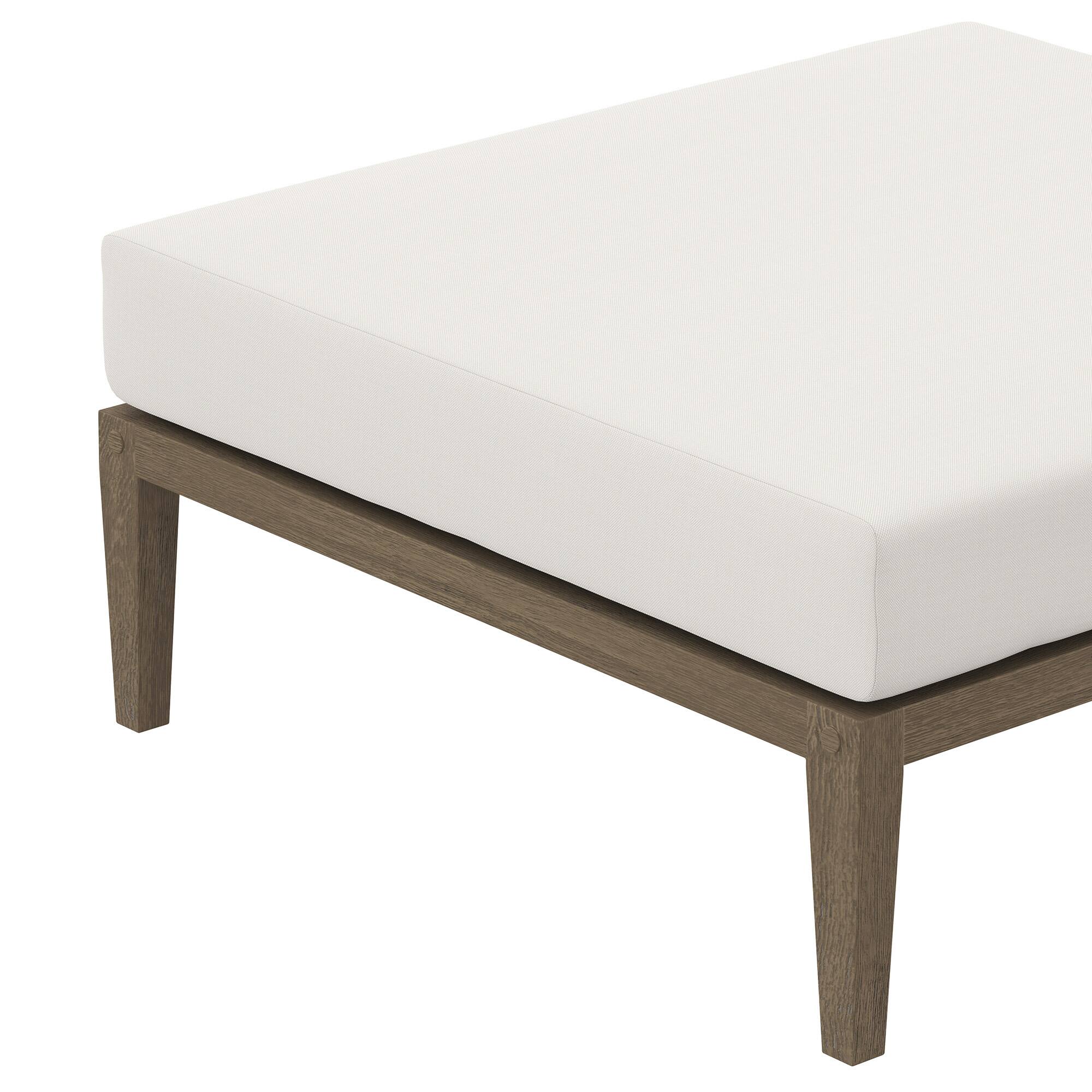 Alt View 4. Modway - Northlake Outdoor Patio Teak Ottoman by Modway - Weathered Gray.