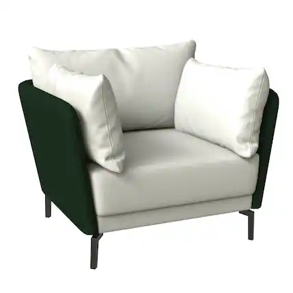 Front. LeisureMod - Luxify Modern Vegan Leather Accent Chair - Metal Legs Single Seater Armchair - 350 lb Capacity - Green.