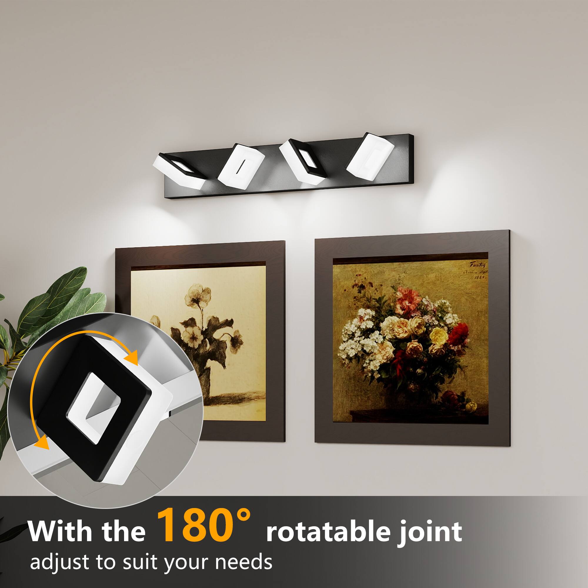 With the 180° rotatable joint adjust to suit your needs