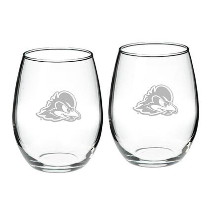 Front. Jardine - Delaware Fightin' Blue Hens 2-Piece 21oz. Stemless Wine Glass Set - Multicolor.