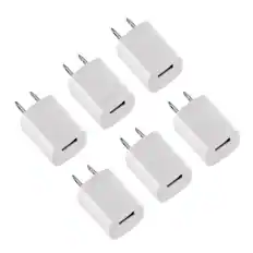 Front. Qixxronics - 6-Pack USB Charger Cube, Wall Charger for iPhone 11 Pro Max/X/8/7, iPad, Samsung Phones and More USB Wall Charging Block - White.