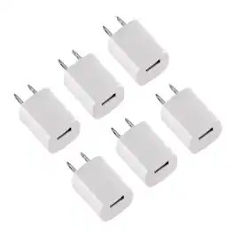 Qixxronics - 6-Pack USB Charger Cube, Wall Charger for iPhone 11 Pro Max/X/8/7, iPad, Samsung Phones and More USB Wall Charging Block - White