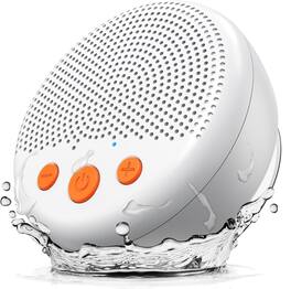 FINEAK - Waterproof Bluetooth Shower Speaker-Portable, Loud Sound & Suction Cup - White