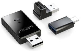 MINIX - CA505 2-in-1 Wired CP/AA to Wireless Adapter, Fast Connection, Plug & Play, Compact & Universal Compatibility - Black