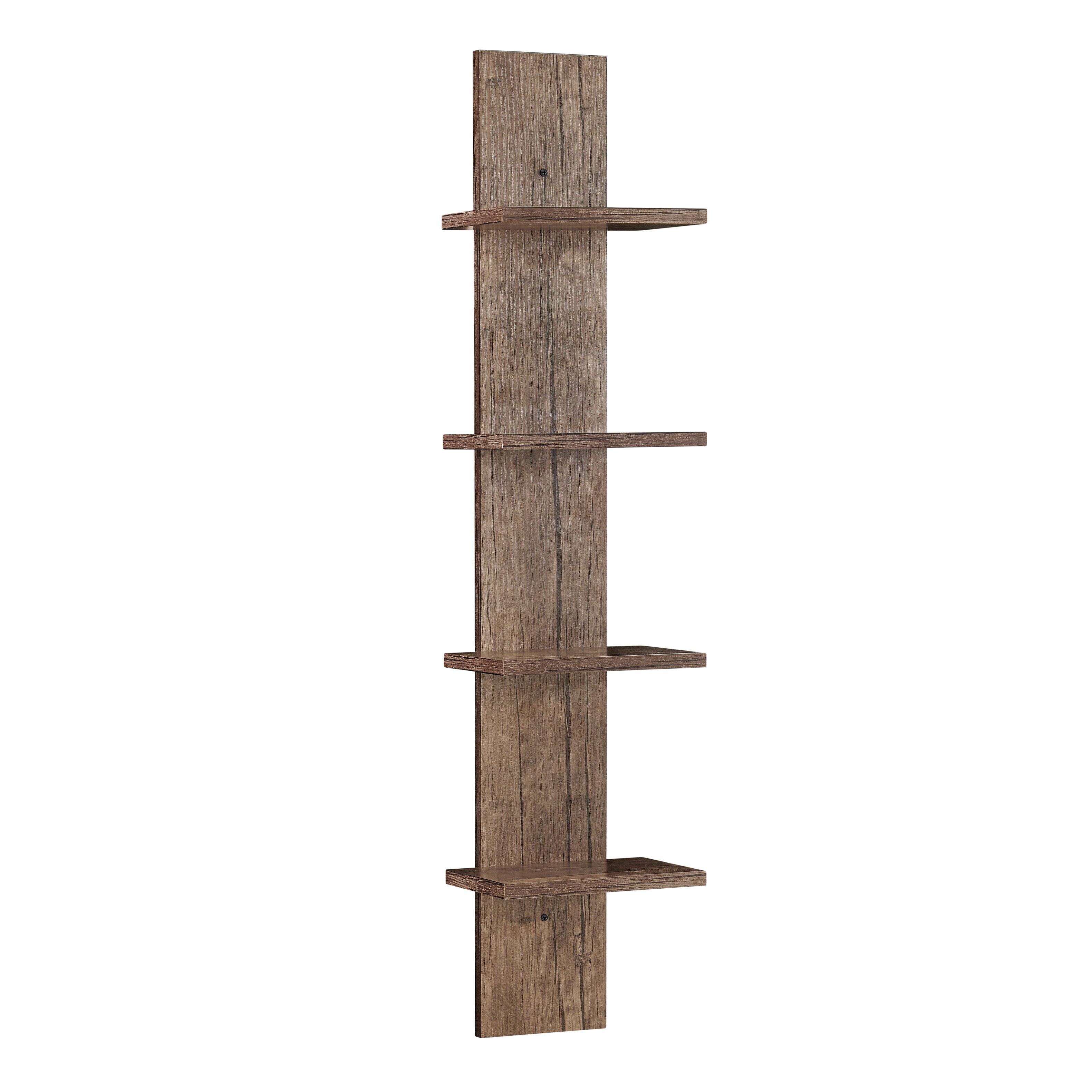 Alt View 10. Danya B - Arica Utility Column 4-Tier Spine Wall Shelves - Hickory - Hickory.