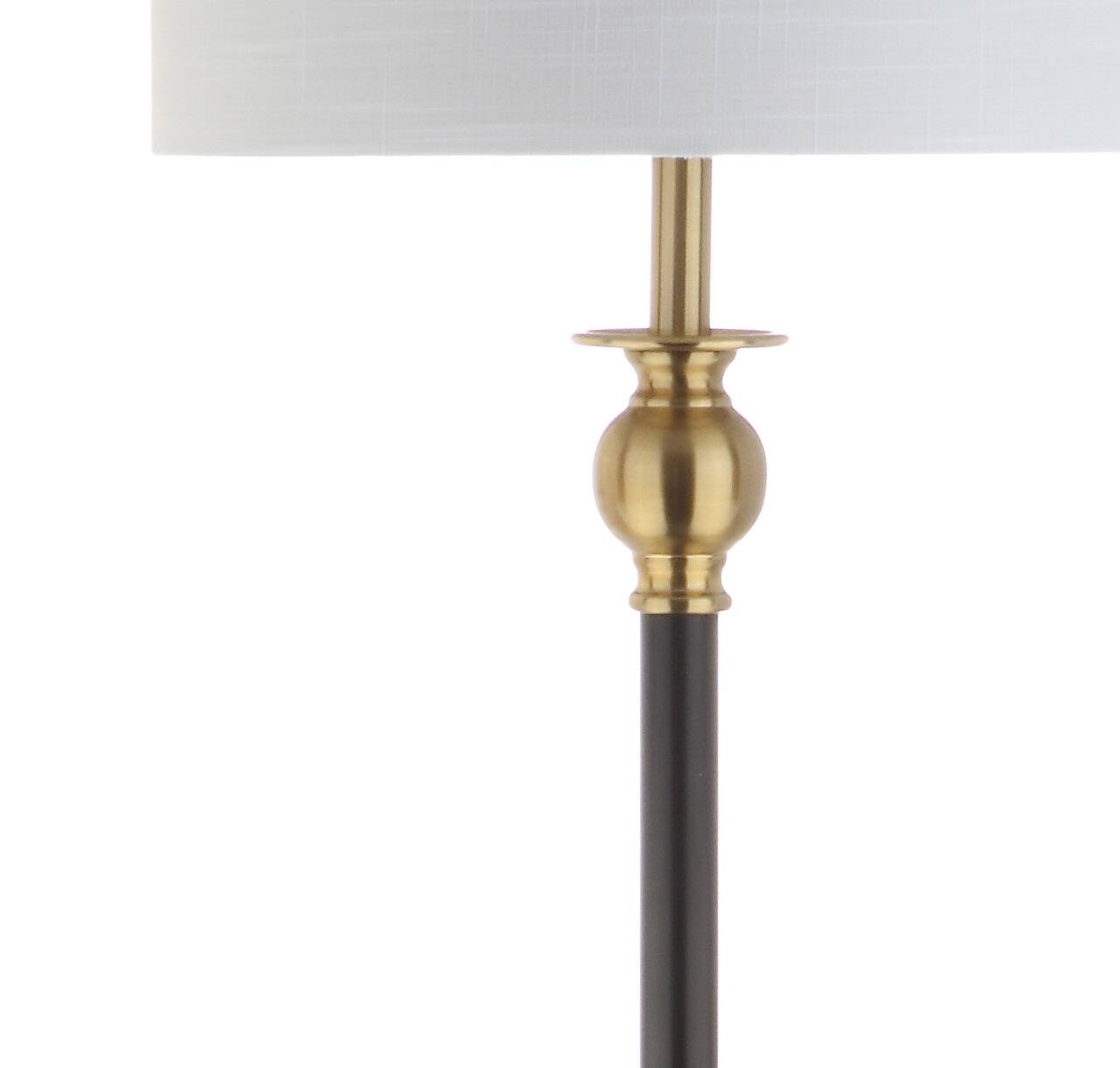 Alt View 4. Jonathan Y - Evans 61" Metal LED End Table Floor Lamp, Black/Brass - Black/Gold.