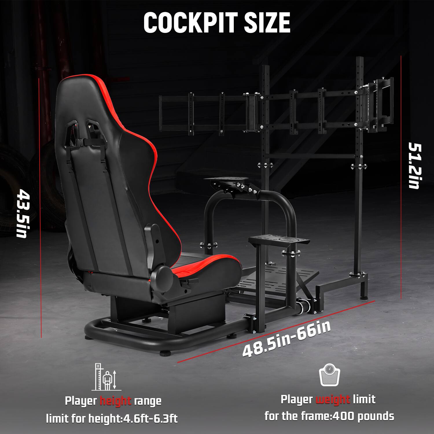 Dardoo 50mm Round Tube Racing Simulator Cockpit Fit for Logitech G29 ...