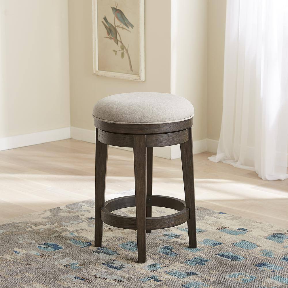 Left. Liberty Furniture Industries - Mill Creek Console Swivel Stool - Brown.