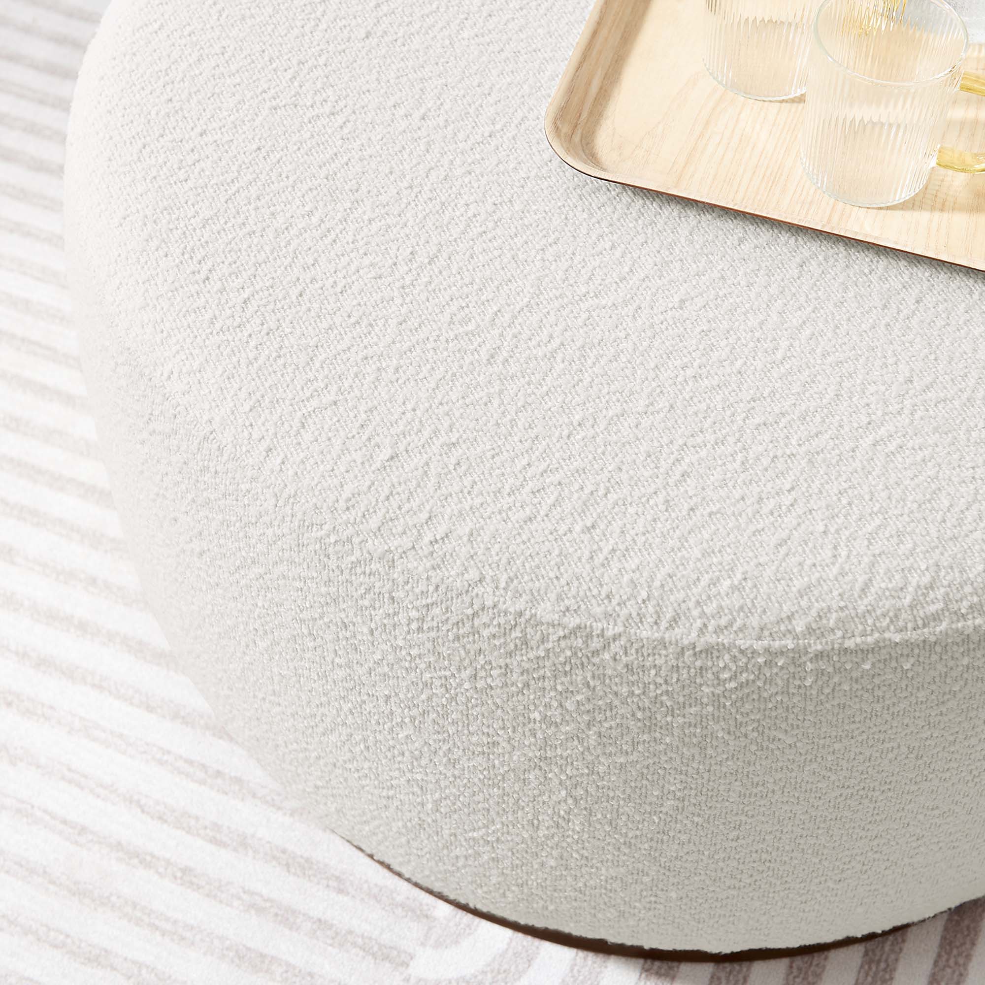 Alt View 1. Modway - Tilden Large 29" Round Boucle Upholstered Ottoman by Modway - Cloud Walnut.