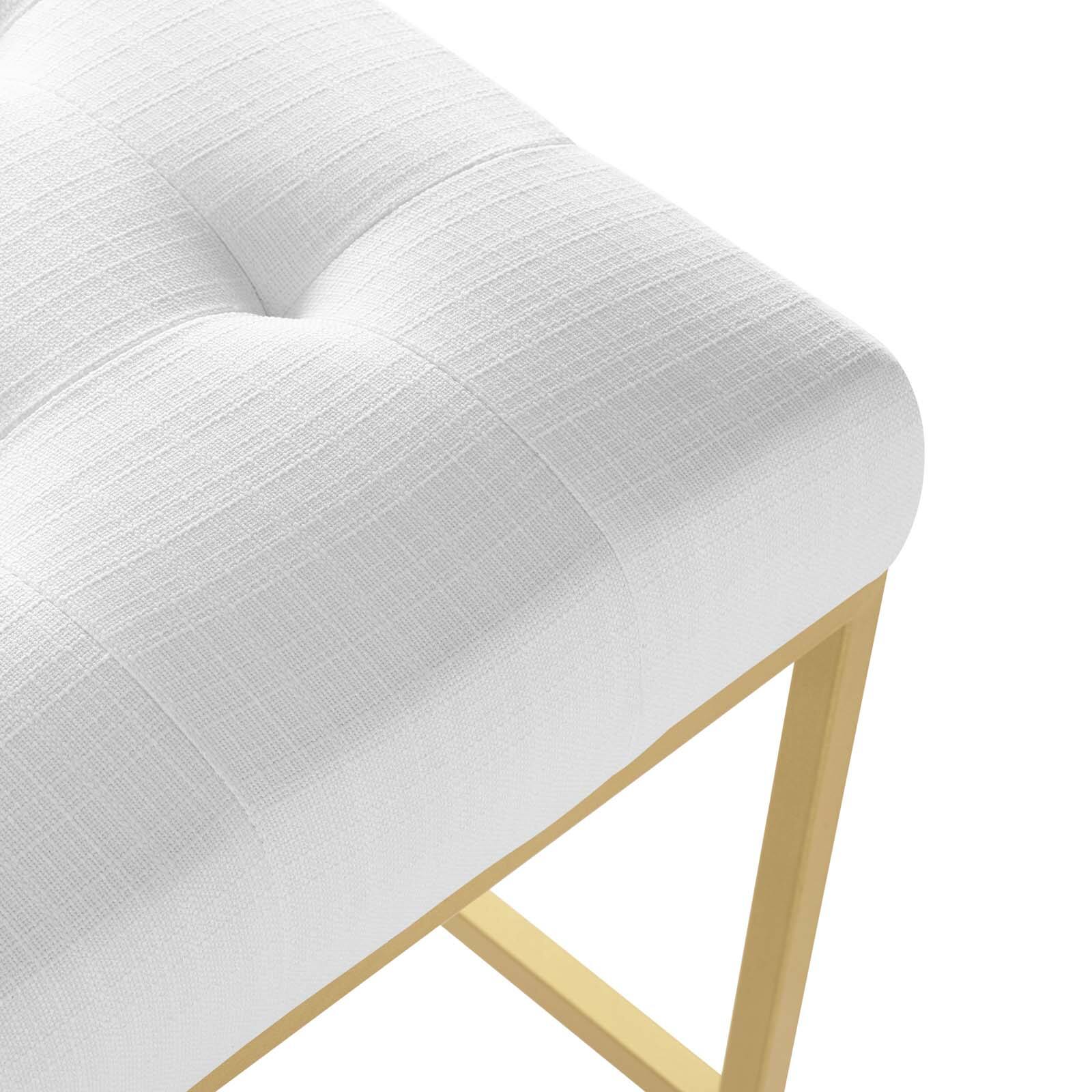 Alt View 3. Modway - Privy Gold Stainless Steel Upholstered Fabric Bar Stool by Modway - Gold White.