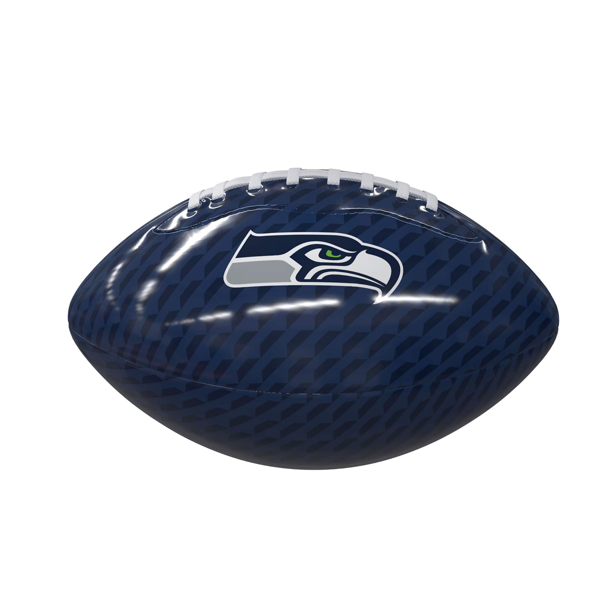 Front. Logo Brands - Seattle Seahawks Rubber Glossy Mini Football - Multicolor.