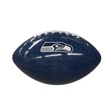 Front. Logo Brands - Seattle Seahawks Rubber Glossy Mini Football - Multicolor.