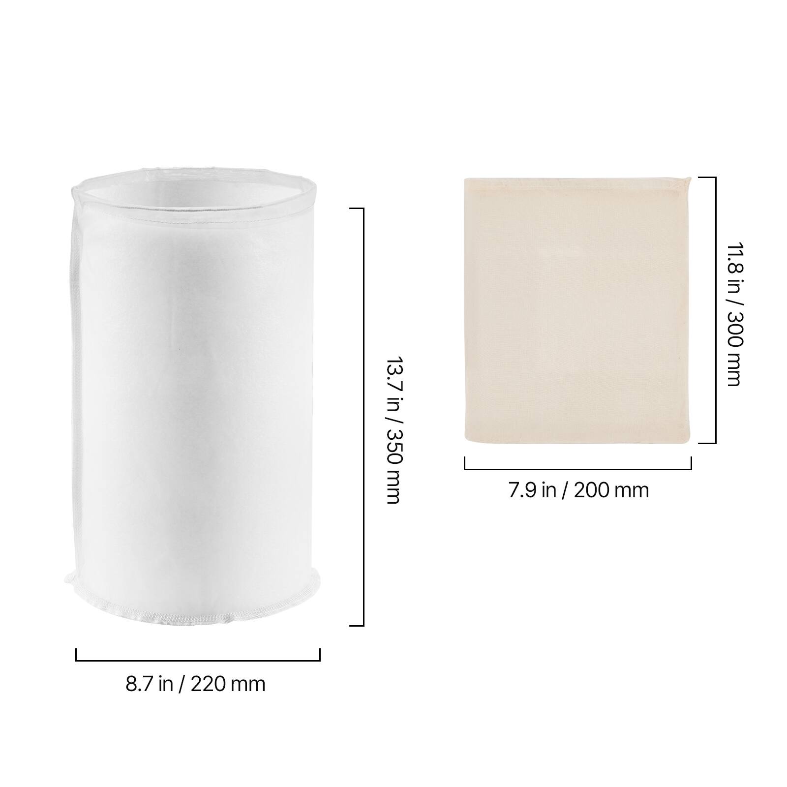 13.7 in / 350 mm  
7.9 in / 200 mm  
11.8 in / 300 mm  
8.7 in / 220 mm