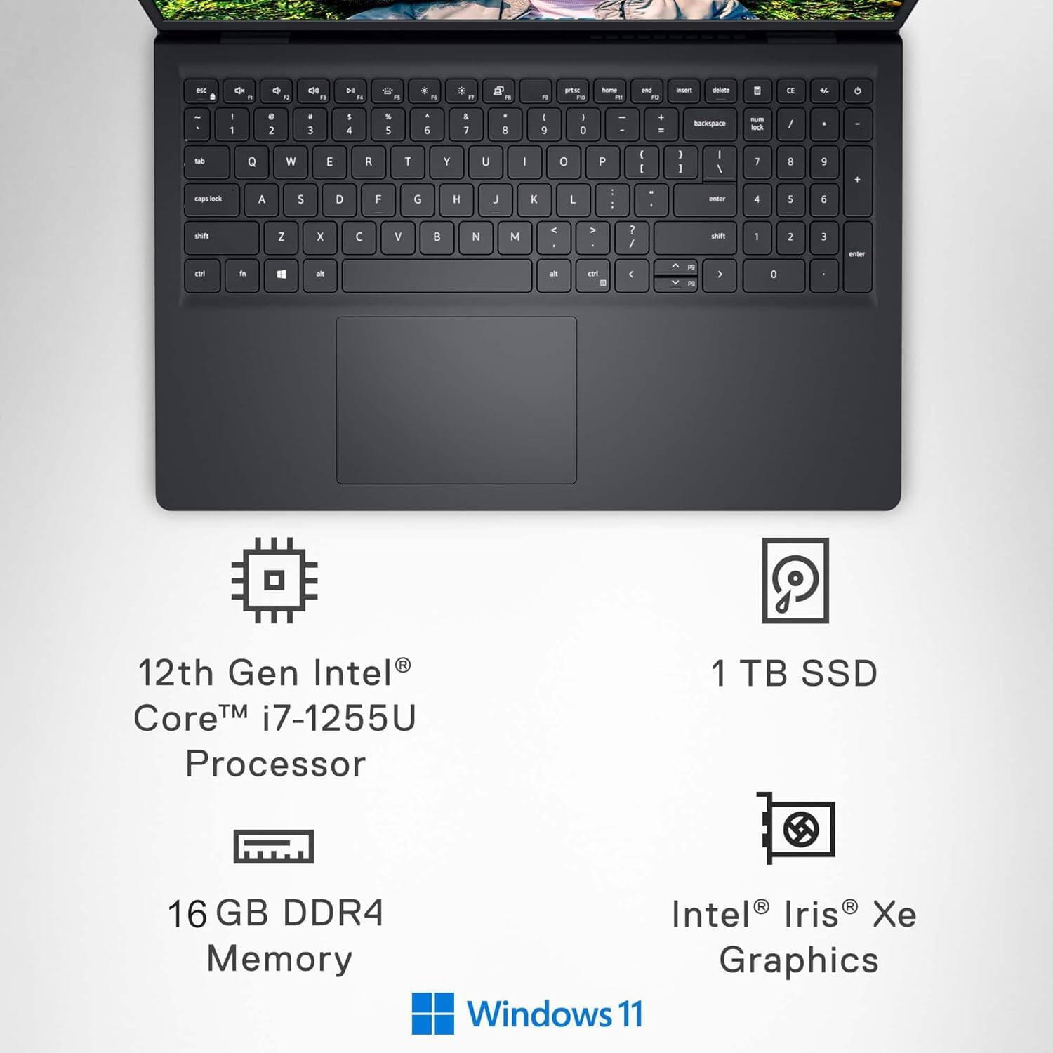 12th Gen Intel® Core™ i7-1255U Processor  
1 TB SSD  
16 GB DDR4 Memory  
Intel® Iris® Xe Graphics  
Windows 11