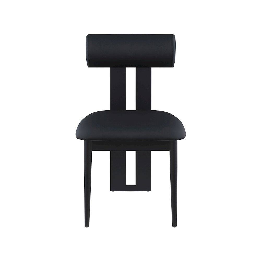 Alt View 2. Meridian Furniture - Dario Black Vegan Leather Dining Chair, Set of 2 - Black.