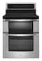 Whirlpool - 30" Self-Cleaning Freestanding Double Oven Electric Convection Induction Range - Stainless steel-Front_Standard