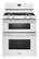 Front. Whirlpool - 30" Self-Cleaning Freestanding Double Oven Gas Range - White.
