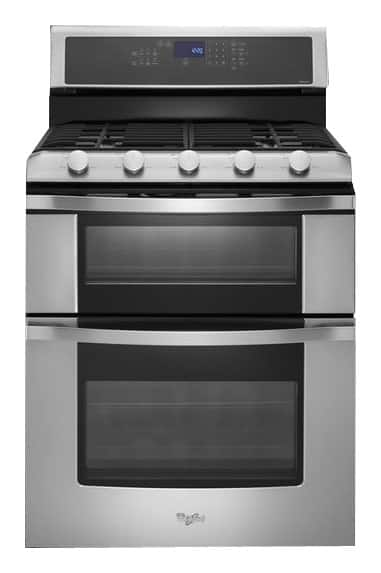  Whirlpool - 6.0 Cu. Ft. Self-Cleaning Freestanding Double Oven Gas Convection Range - Stainless steel