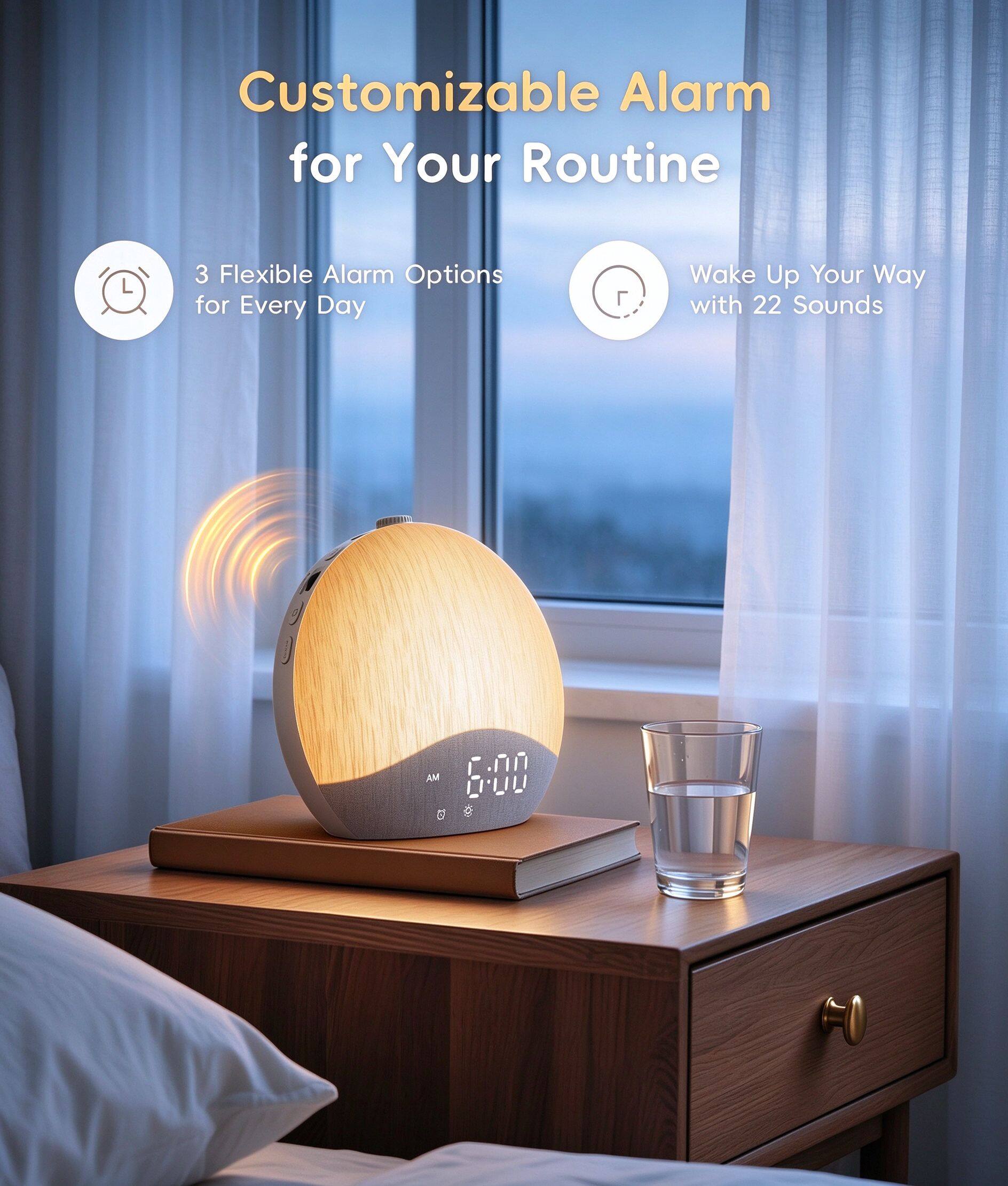 Customizable Alarm for Your Routine

3 Flexible Alarm Options for Every Day

Wake Up Your Way with 22 Sounds