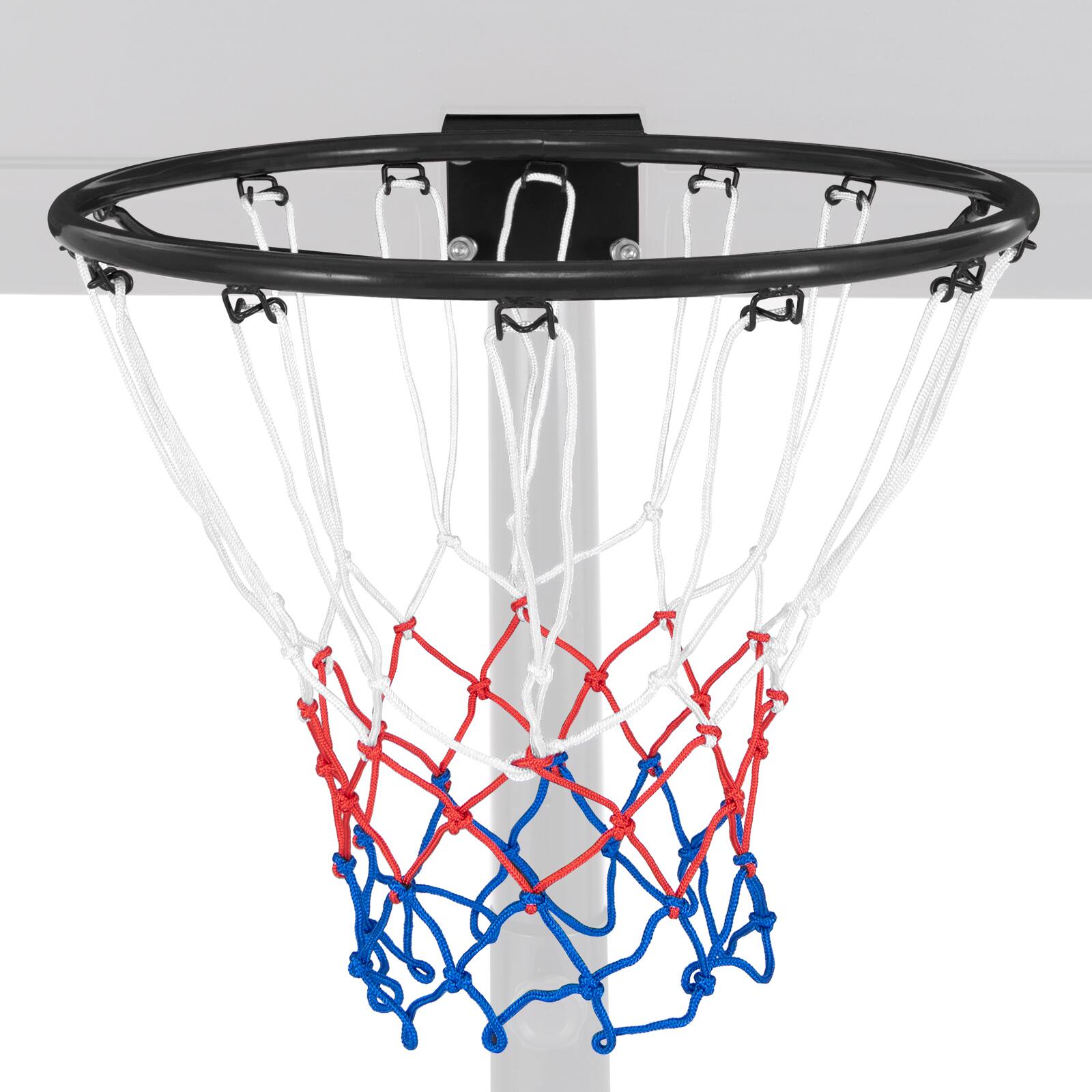 Front. Ecooso - 18" Basketball Rim Replacement with All Weather Net and Mounting Hardware - Black/Orange Red.