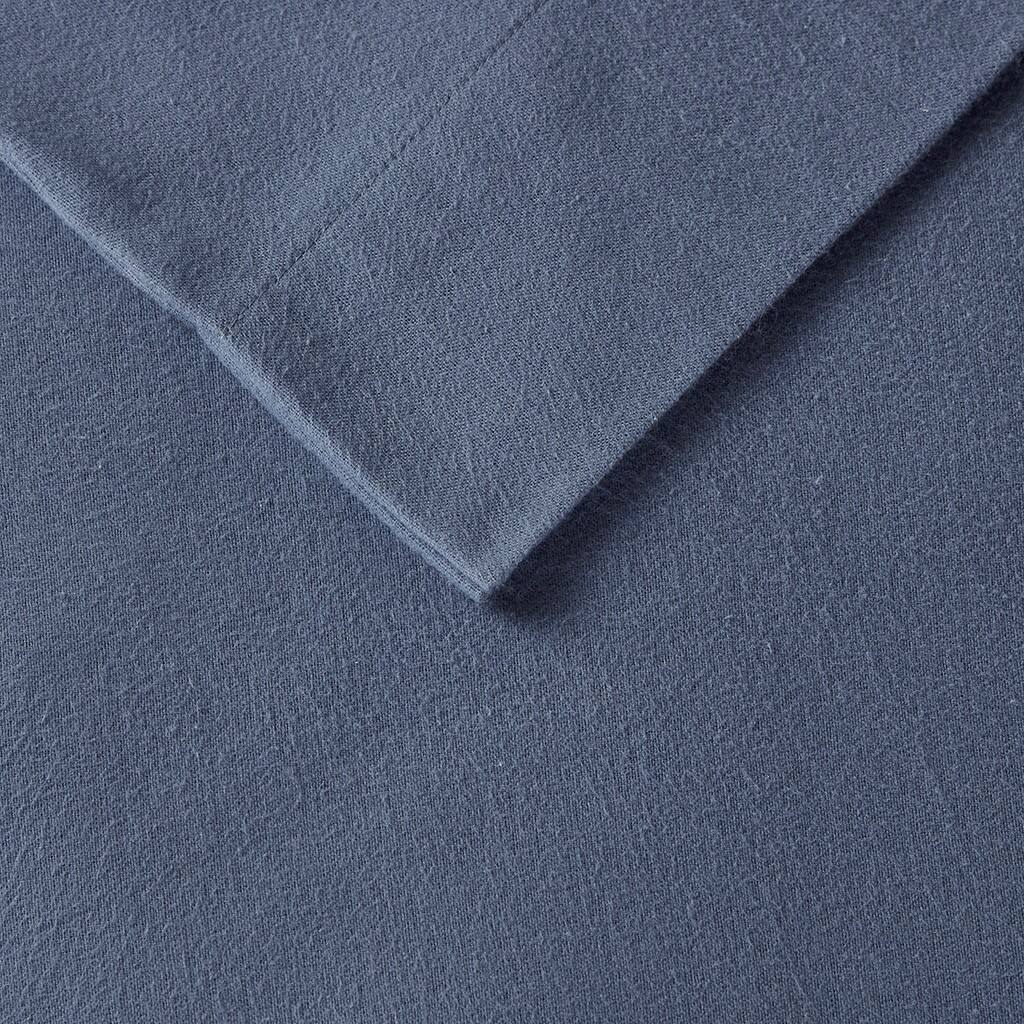 Gracie Mills - Persephone Cotton Flannel Sheet Set - Blue Solid - Thumbnail 4