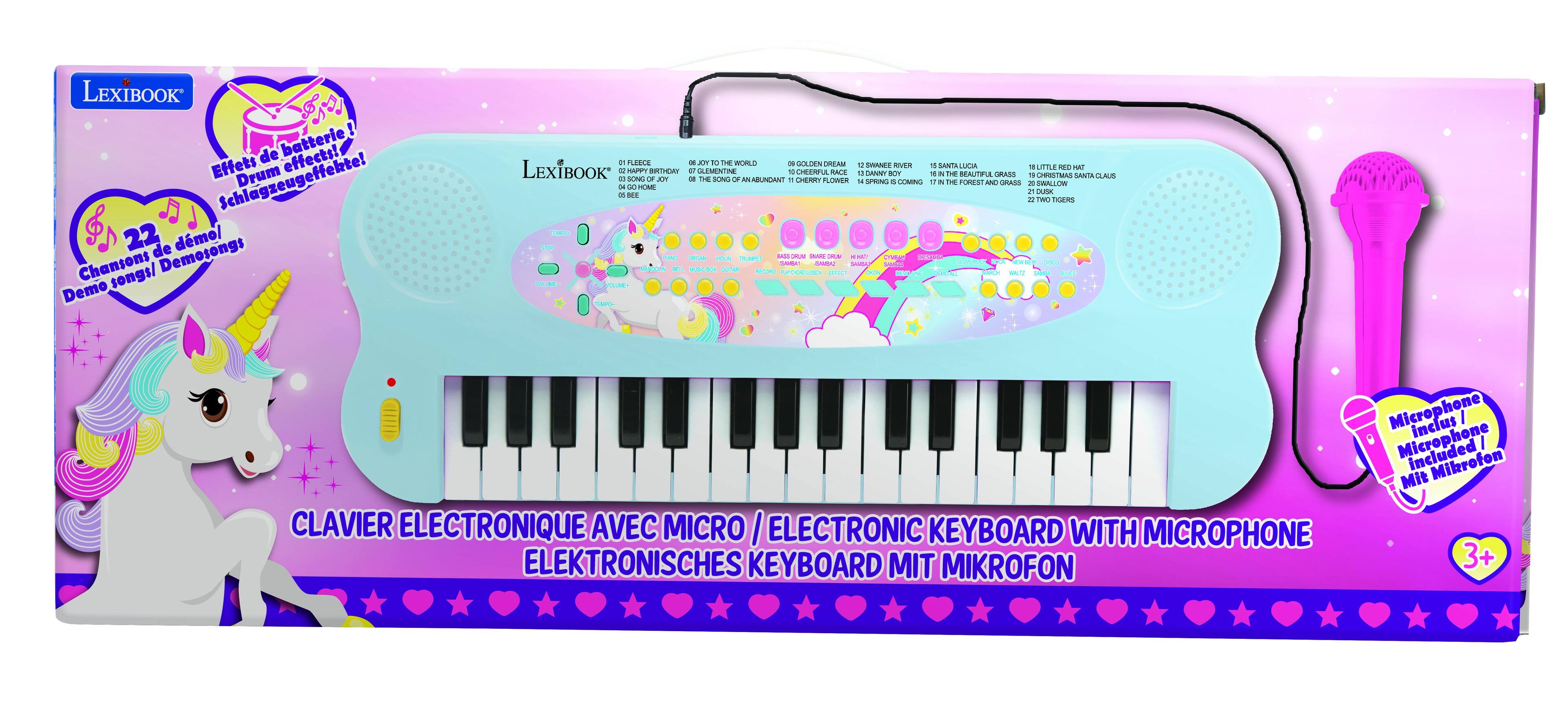 LEXIBOOK ! de batterie effects! Effets Drum Schlagzeugeffehte! 22 de dmo/ Chansons songs/ Demosongs Demo 0F FLEBLE - KM k D WORLD - S DEN CRAM 9 SIANES VER M Lovia LEXIBOOK WUIA 1 LTLE d MA e NAUTT nHMr 2F AIMAN - TRA ANE + CARONY  MIT Y y MAUTI RASS 1 CHEBLIMAS MAGA  n  JOP  THE SON  AN NAUNDANT . LEMT LR 14 UING  COMBG +  I ORS ANE anass  SWALLOW l4 - AUNM + DLri - E d Ta Tuaes - .. - - - A  SAA AN -N K adda - M - - A  F S A.08 A VINE TA Microphone inclus I Microphone included Mit Mikrofon CLAVIER ELECTRONIQUE AVEC MICRO I ELECTRONIC KEYBOARD WITH MICROPHONE ELEKTRONISCHES KEYBOARD MIT MIKROFON 3+