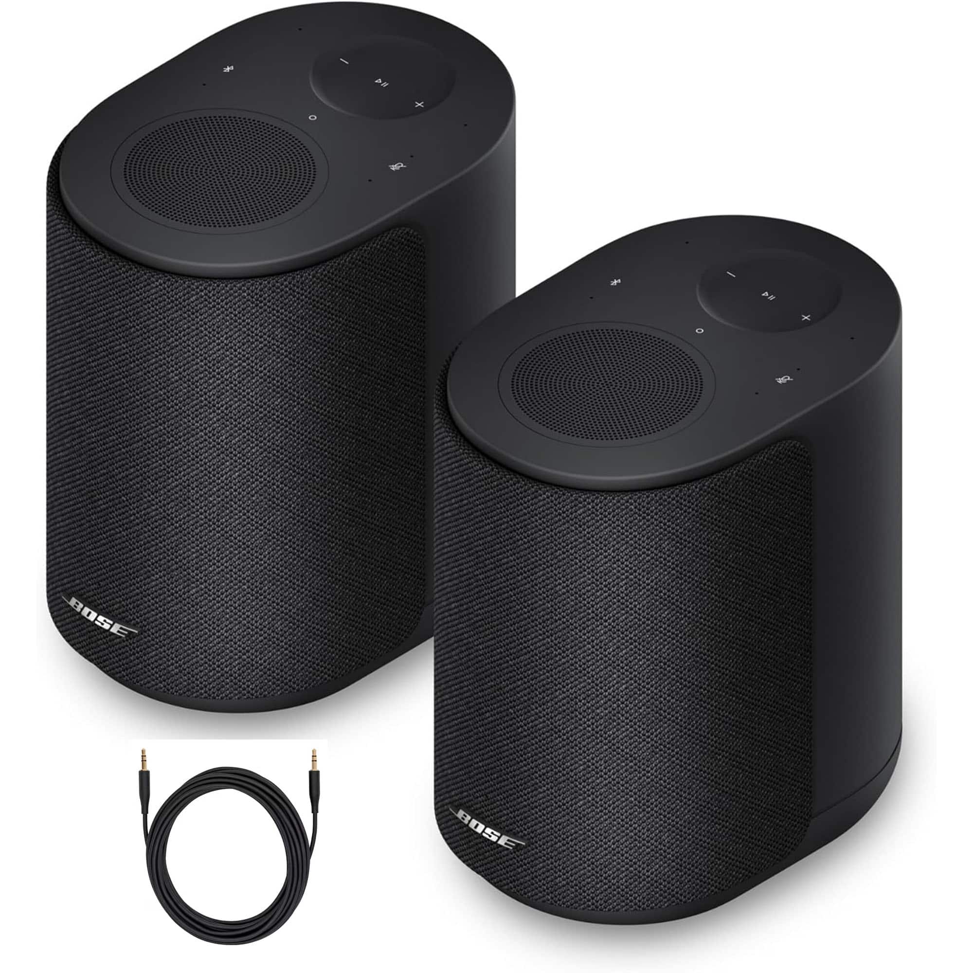Bose - Stereo Music Bundle with 2 Lifestyle Ultra Speakers, Aux Cable, Wireless Home Speakers, TrueSpatial Audio - Black
