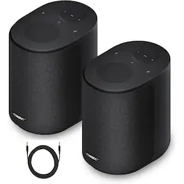 Bose - Stereo Music Bundle with 2 Lifestyle Ultra Speakers, Aux Cable, Wireless Home Speakers, TrueSpatial Audio - Black