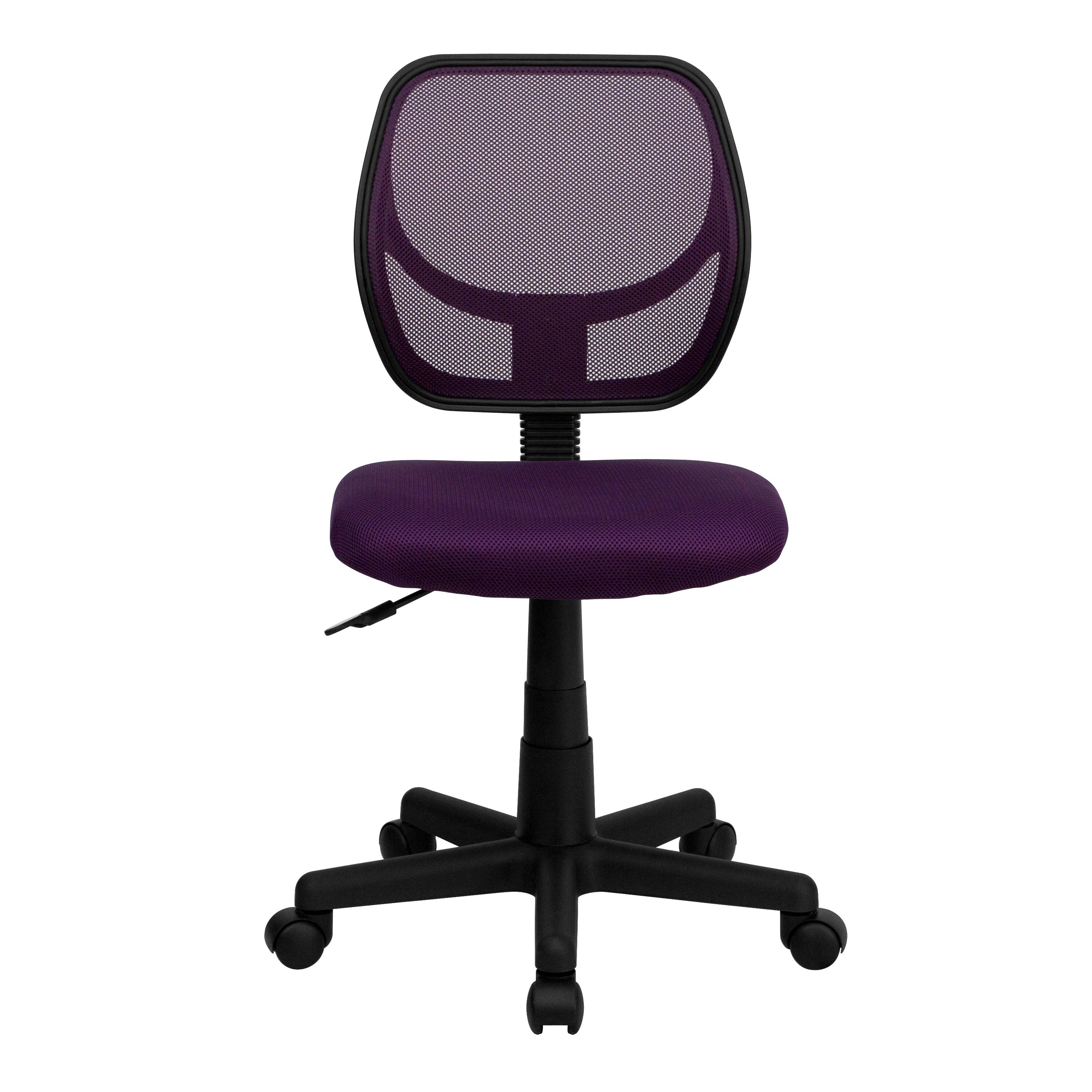 Alt View 7. Emma + Oliver - Mid-Back Mesh Swivel Task Office Chair with Curved Square Back - Purple.